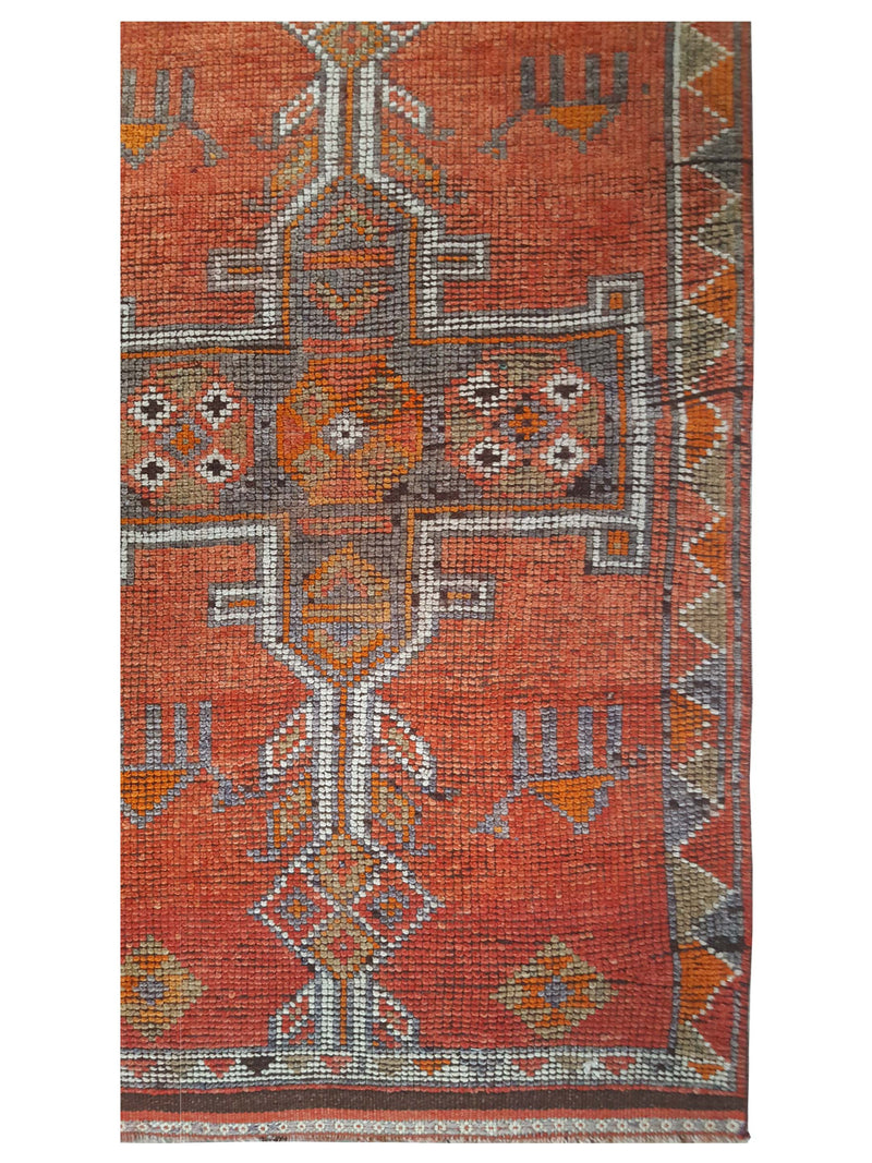 Pacific Kurdish 43557 Orange Grey Traditional Hand Knotted Rug