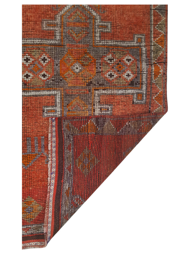 Pacific Kurdish 43557 Orange Grey Traditional Hand Knotted Rug