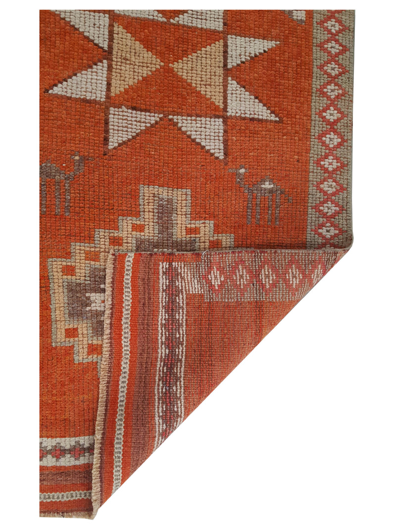 Pacific Kurdish 43558 Orange Grey Traditional Hand Knotted Rug