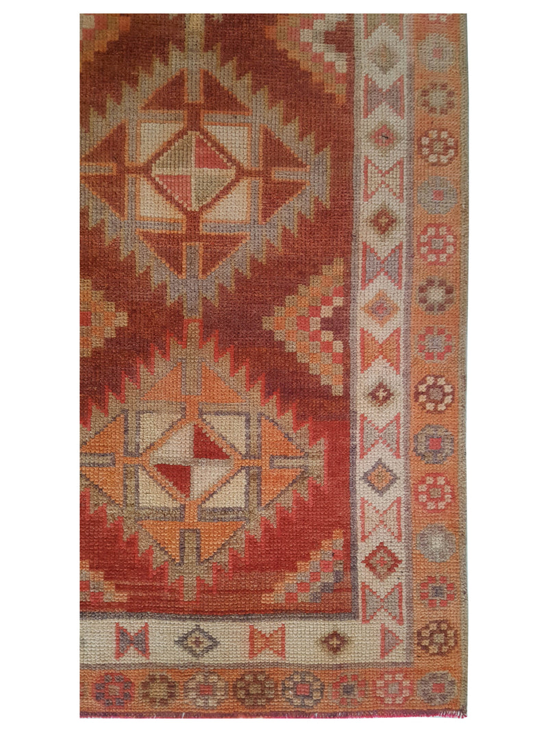 Pacific Kurdish 43559 Orange Traditional Hand Knotted Rug