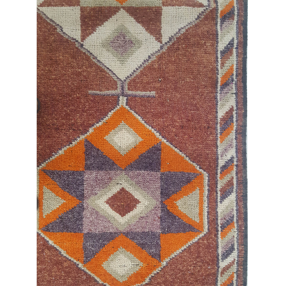 Pacific Kurdish 43564 Burgundy Beige Traditional Hand Knotted Rug