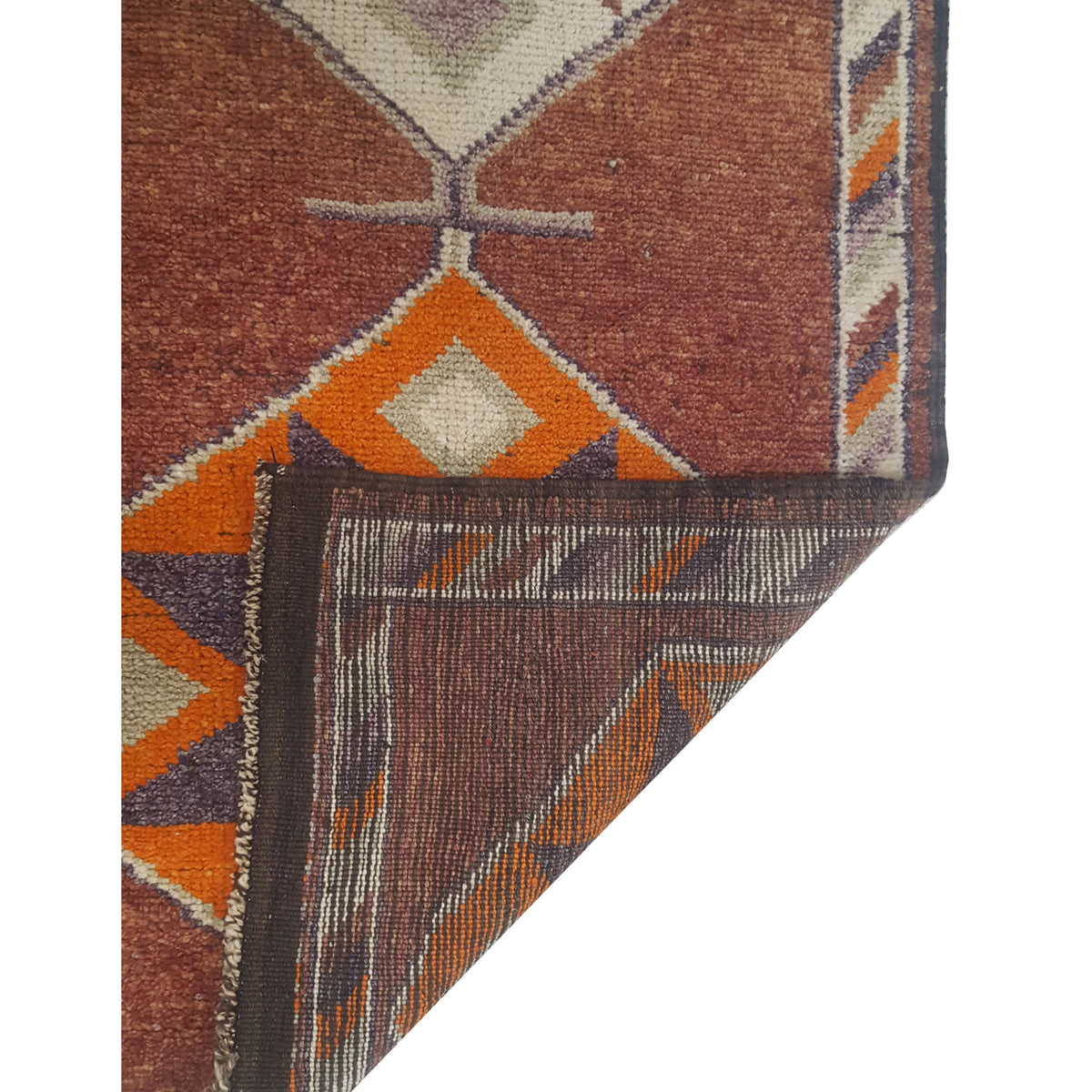 Pacific Kurdish 43564 Burgundy Beige Traditional Hand Knotted Rug