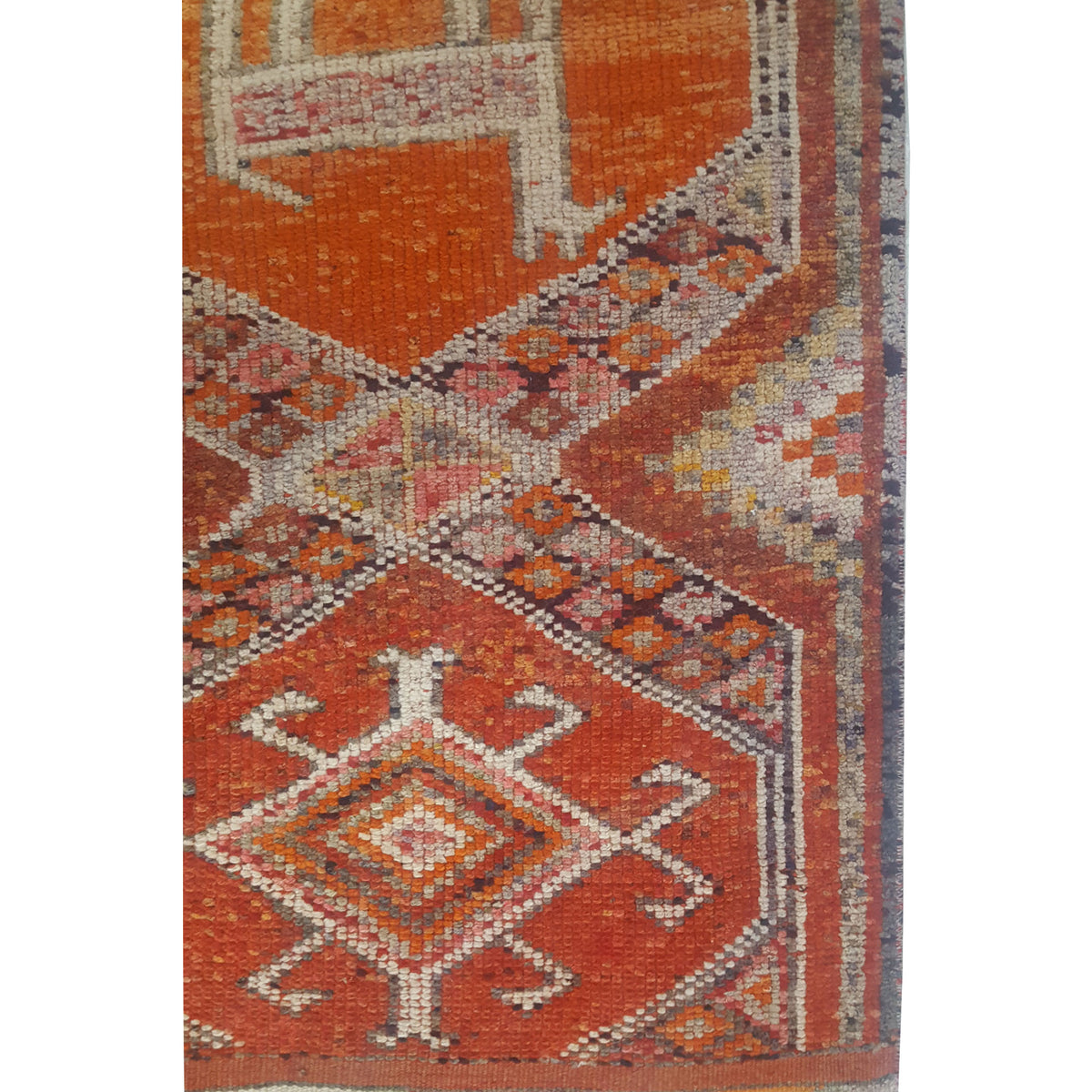 Pacific Kurdish 43565 Orange Ivory Traditional Hand Knotted Rug