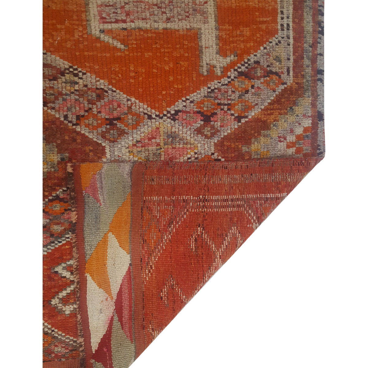 Pacific Kurdish 43565 Orange Ivory Traditional Hand Knotted Rug
