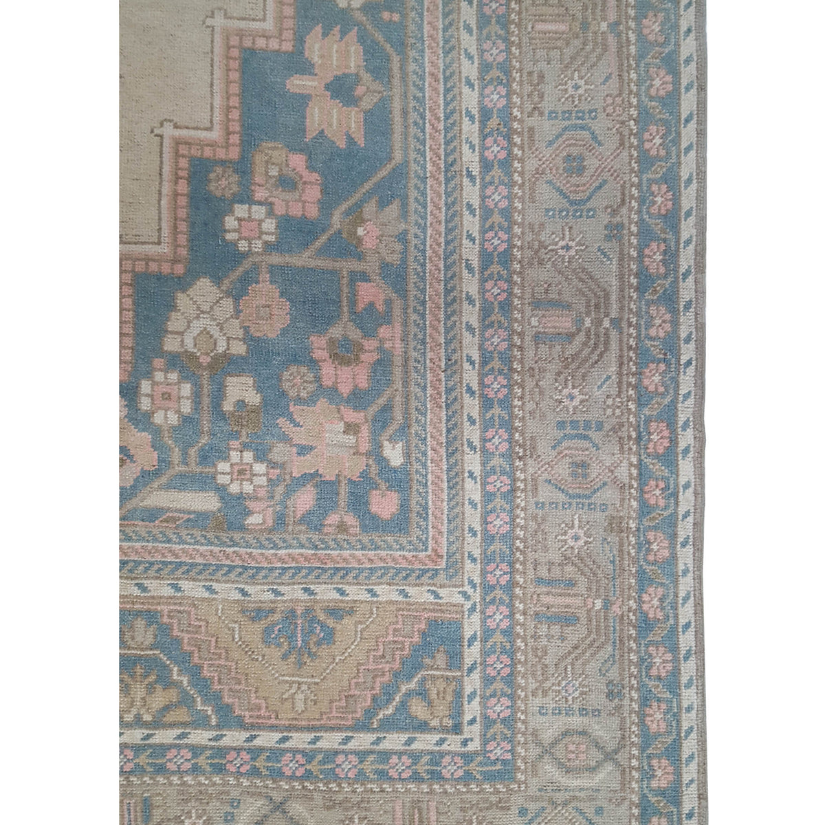 Pacific Anatolian 43571 Teal Beige Traditional Hand Knotted Rug