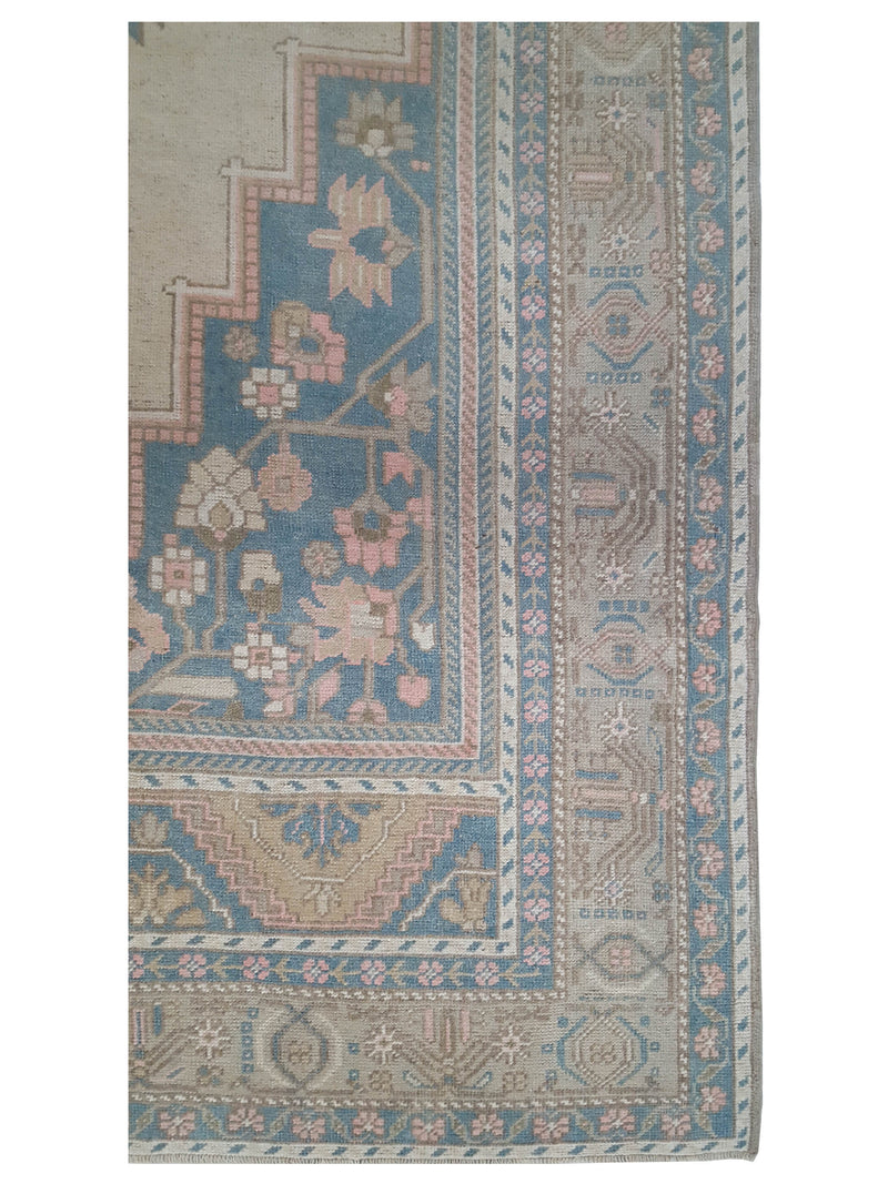 Pacific Anatolian 43571 Teal Beige Traditional Hand Knotted Rug