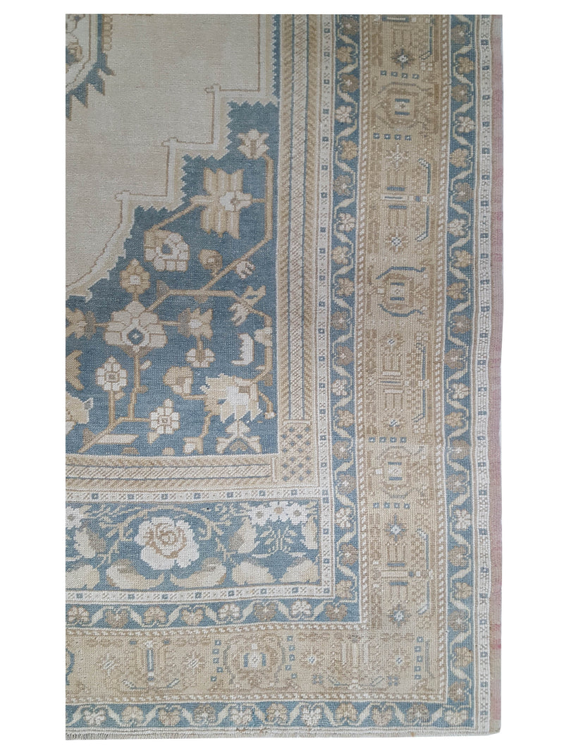 Pacific Anatolian 43577 Teal Beige Traditional Hand Knotted Rug