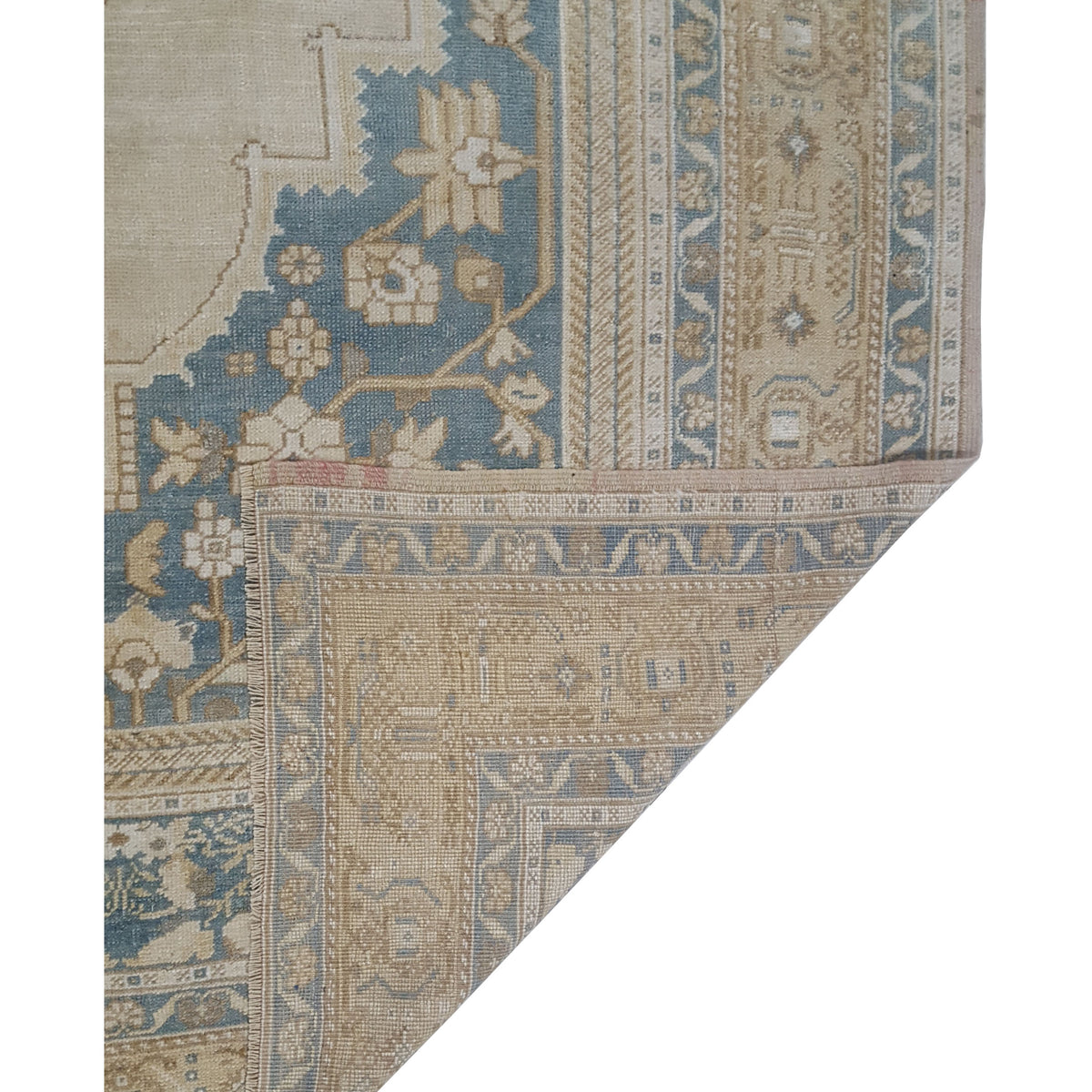 Pacific Anatolian 43577 Teal Beige Traditional Hand Knotted Rug