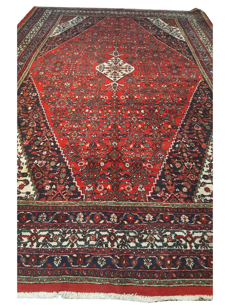 Pacific Hamadan 43588 Red Ivory Traditional Hand Knotted Rug