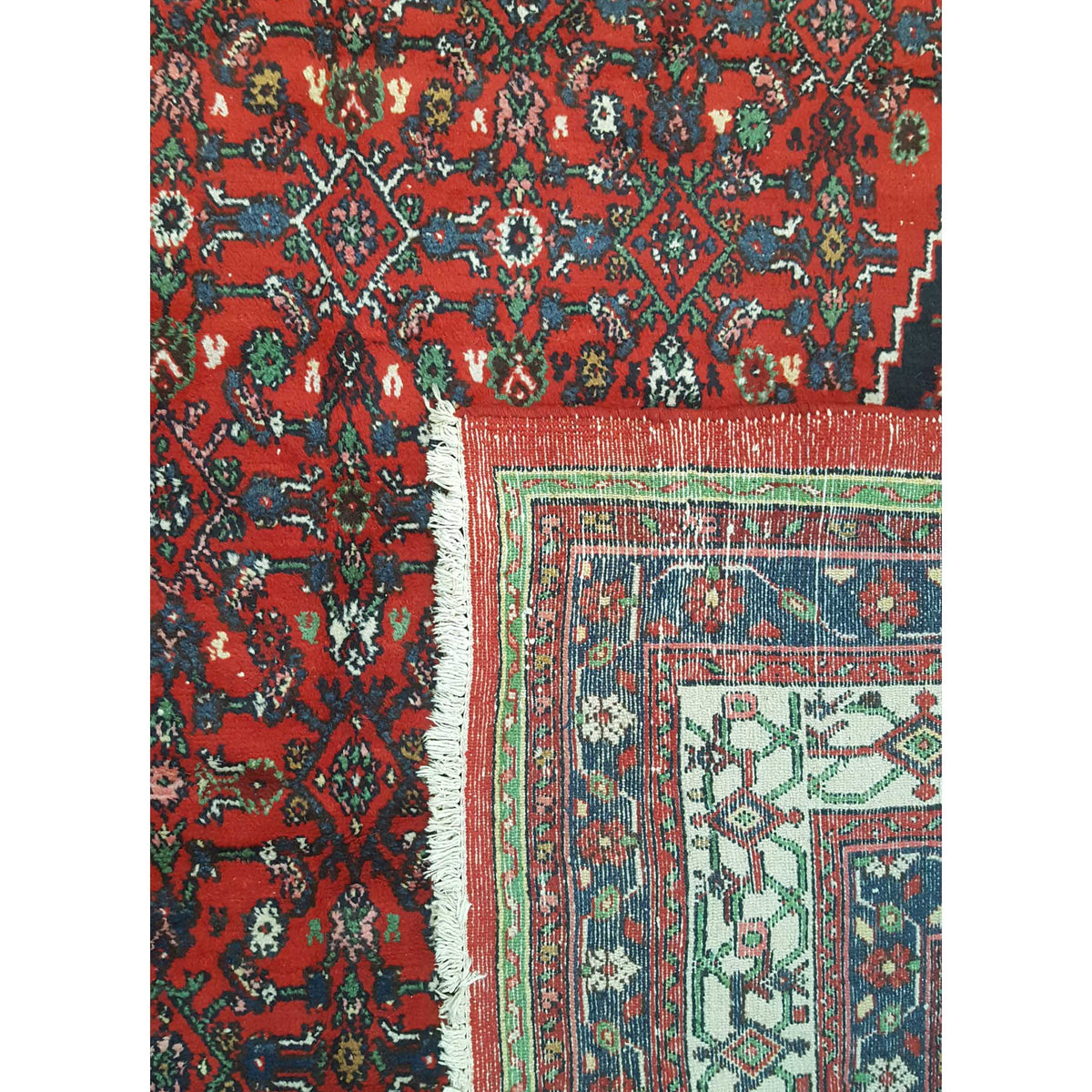 Pacific Hamadan 43588 Red Ivory Traditional Hand Knotted Rug