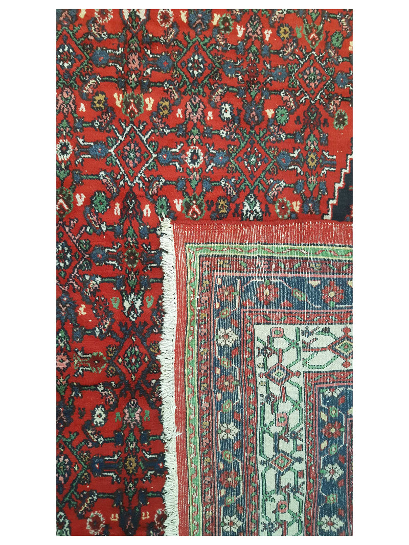 Pacific Hamadan 43588 Red Ivory Traditional Hand Knotted Rug