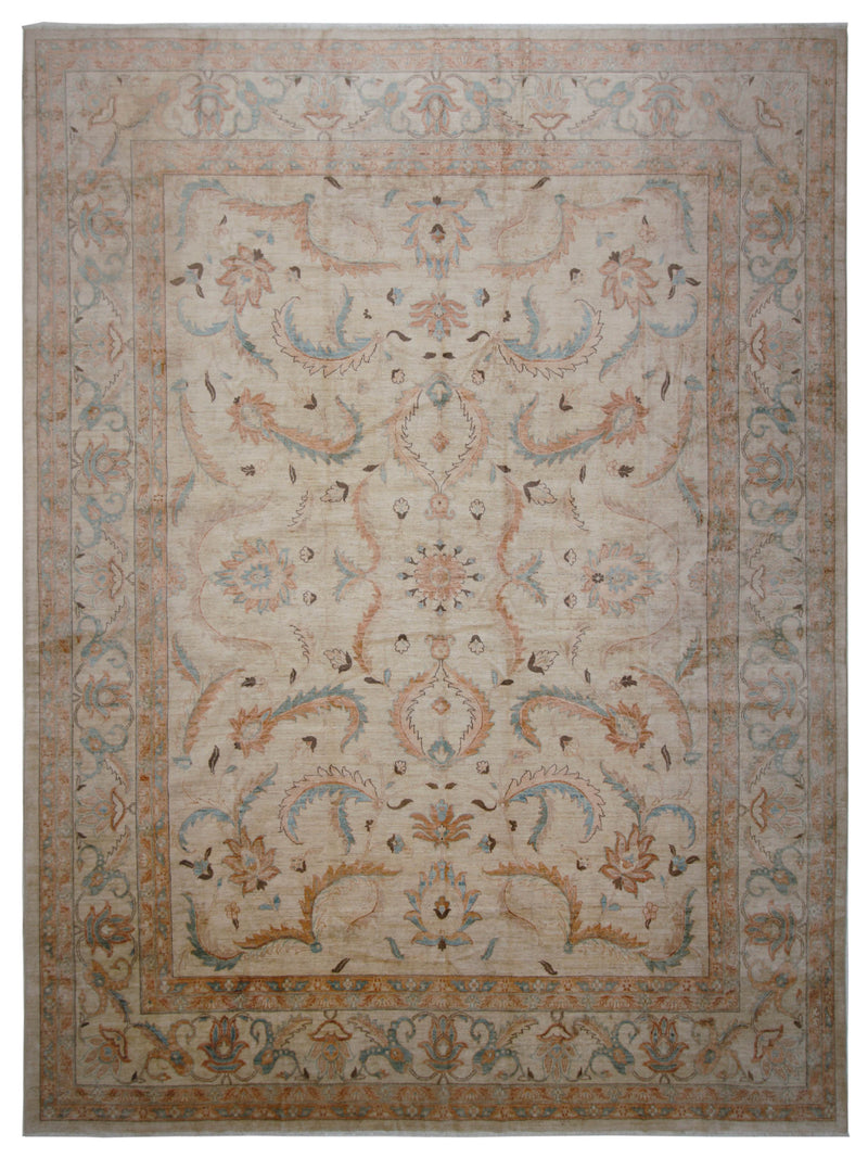 Pacific Ziegler  Ivory Teal Transitional