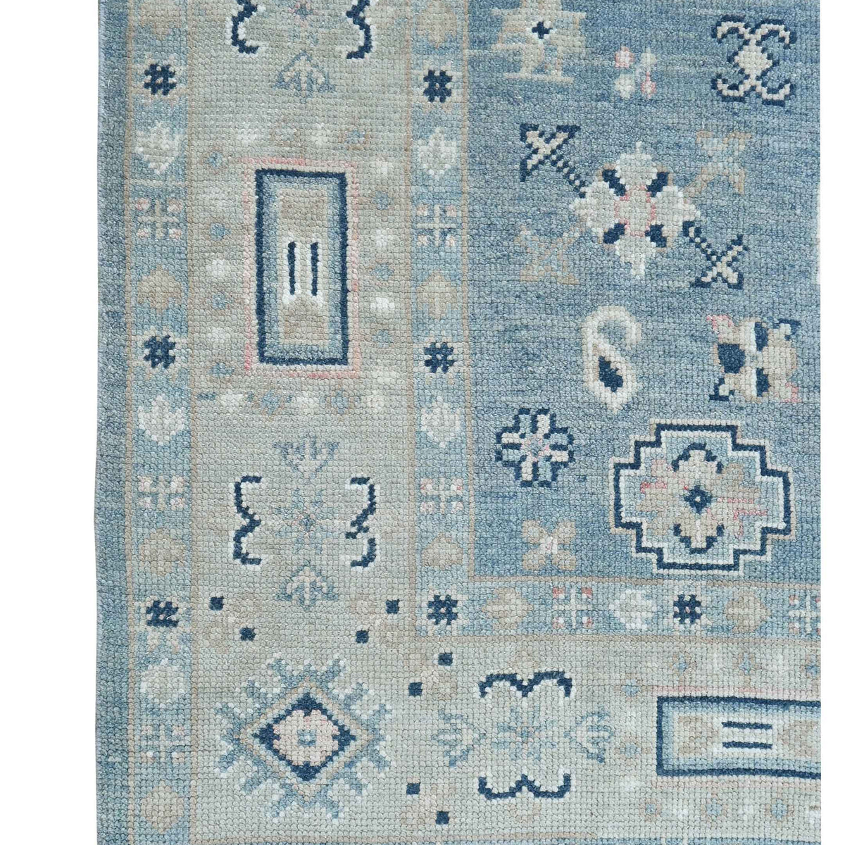 Pacific Ushak 43599 Blue Lt.Grey Transitional Hand Knotted Rug