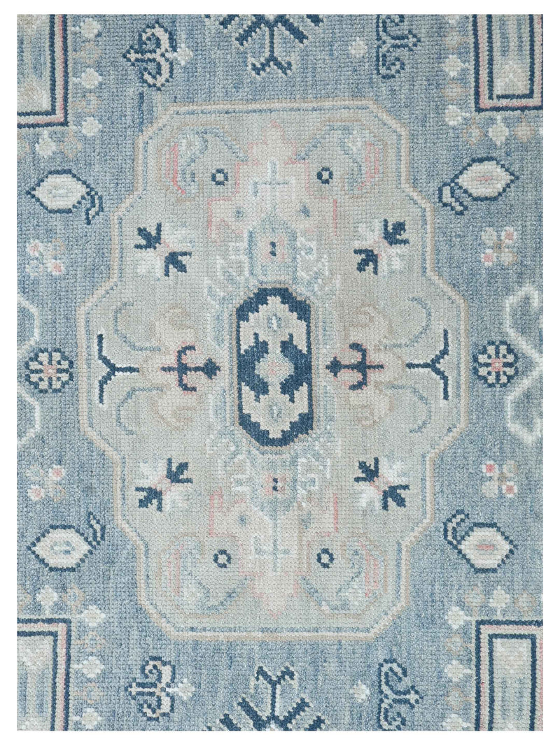 Pacific Ushak 43599 Blue Lt.Grey Transitional Hand Knotted Rug