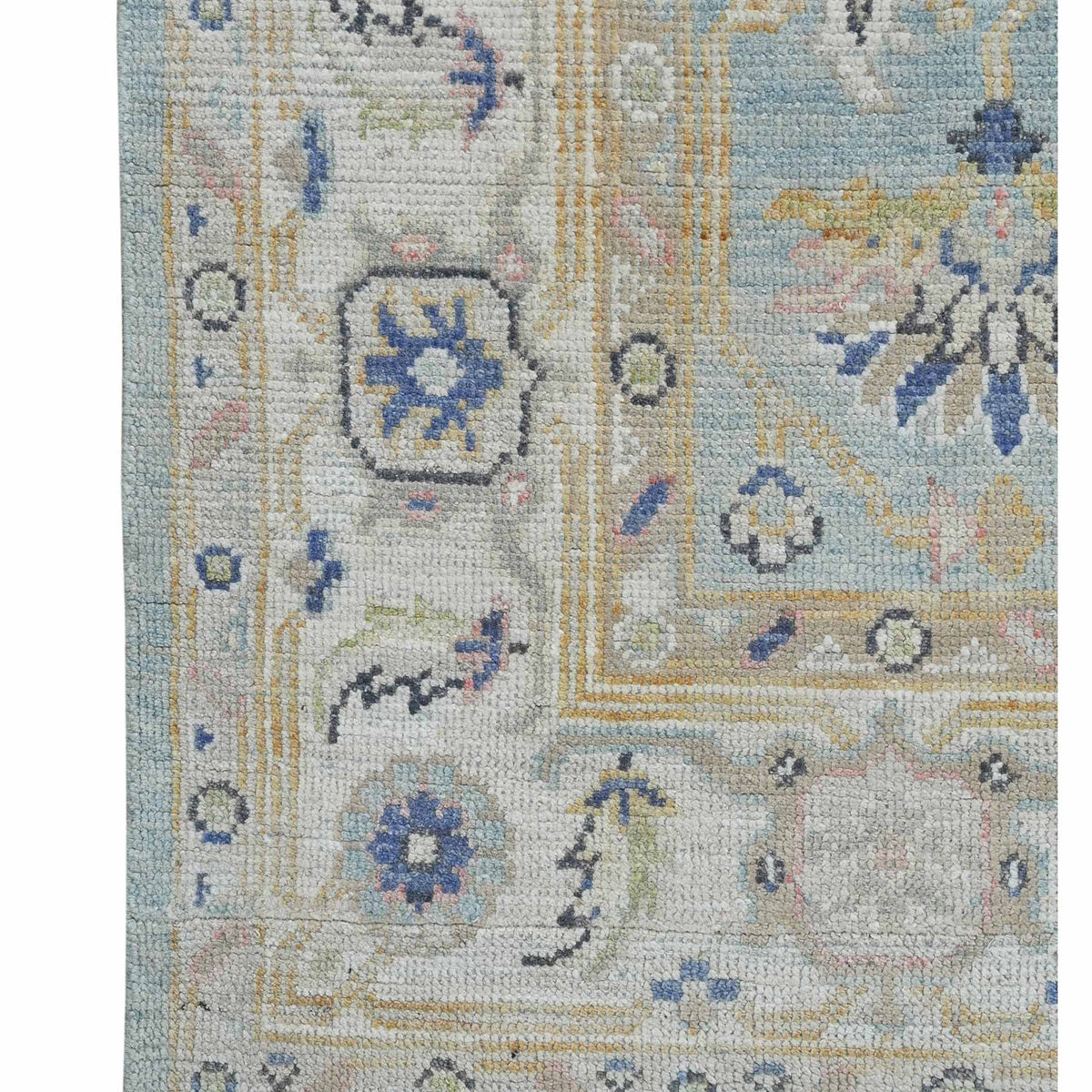 Pacific Ushak 43601 Blue Ivory Transitional Hand Knotted Rug