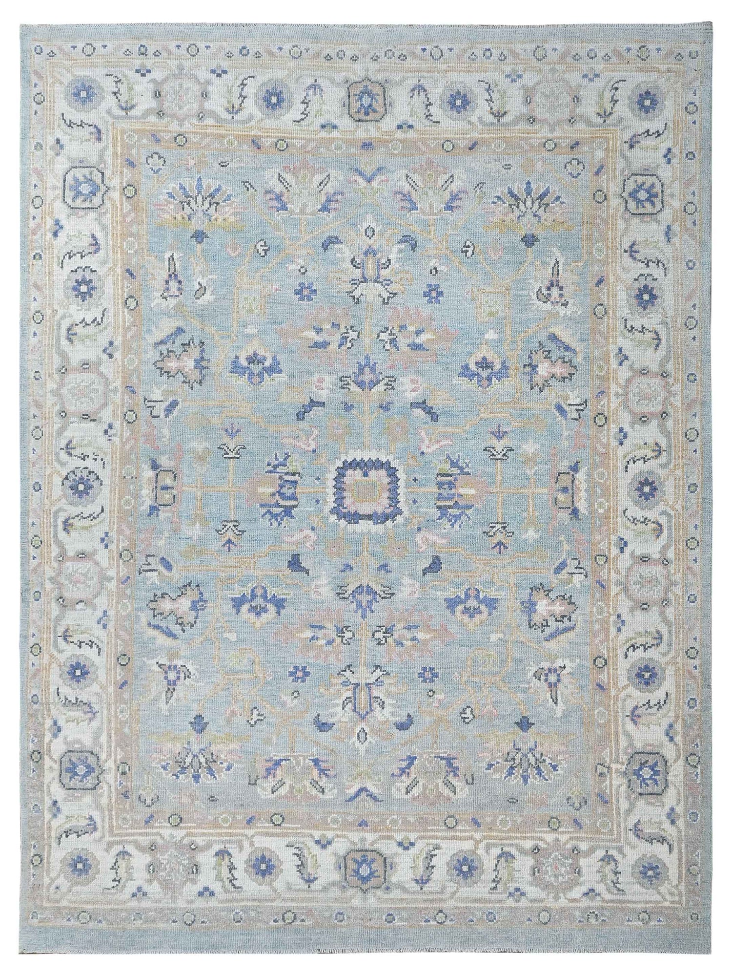 Pacific Ushak  Blue Ivory Transitional
