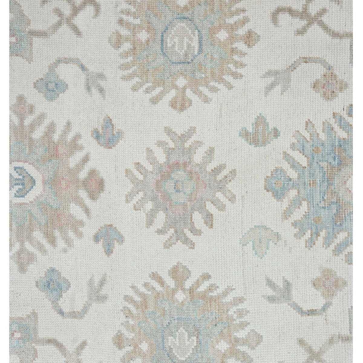 Pacific Ushak 43605 Ivory Sky Blue Transitional Hand Knotted Rug