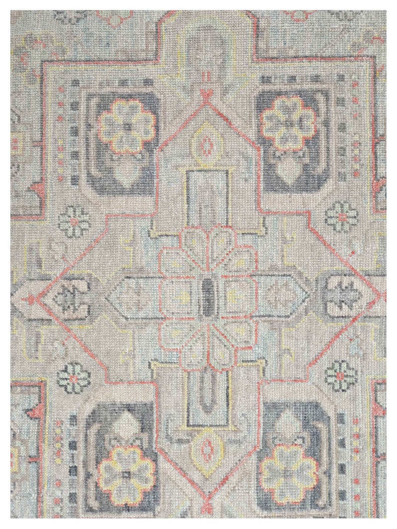 Pacific Ushak 43606 Beige Grey Transitional Hand Knotted Rug