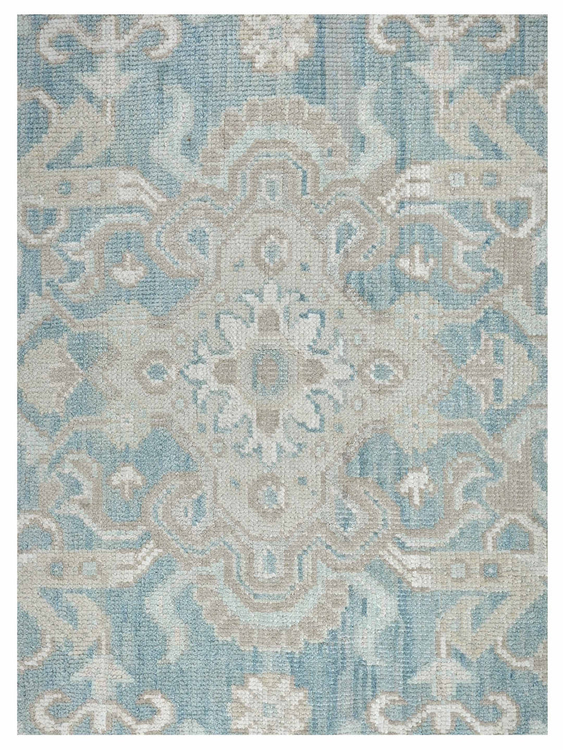 Pacific Ushak 43614 Beige Beige Transitional Hand Knotted Rug