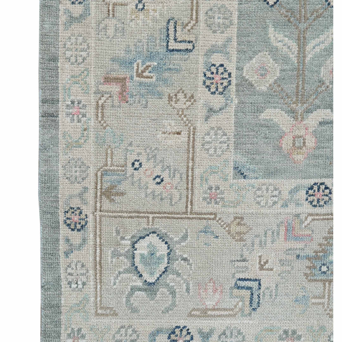 Pacific Ushak 43615 Grey Beige Transitional Hand Knotted Rug