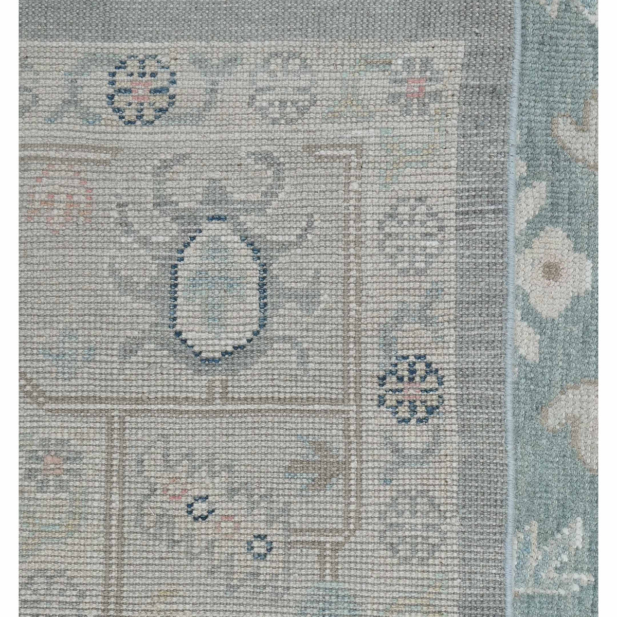 Pacific Ushak 43615 Grey Beige Transitional Hand Knotted Rug