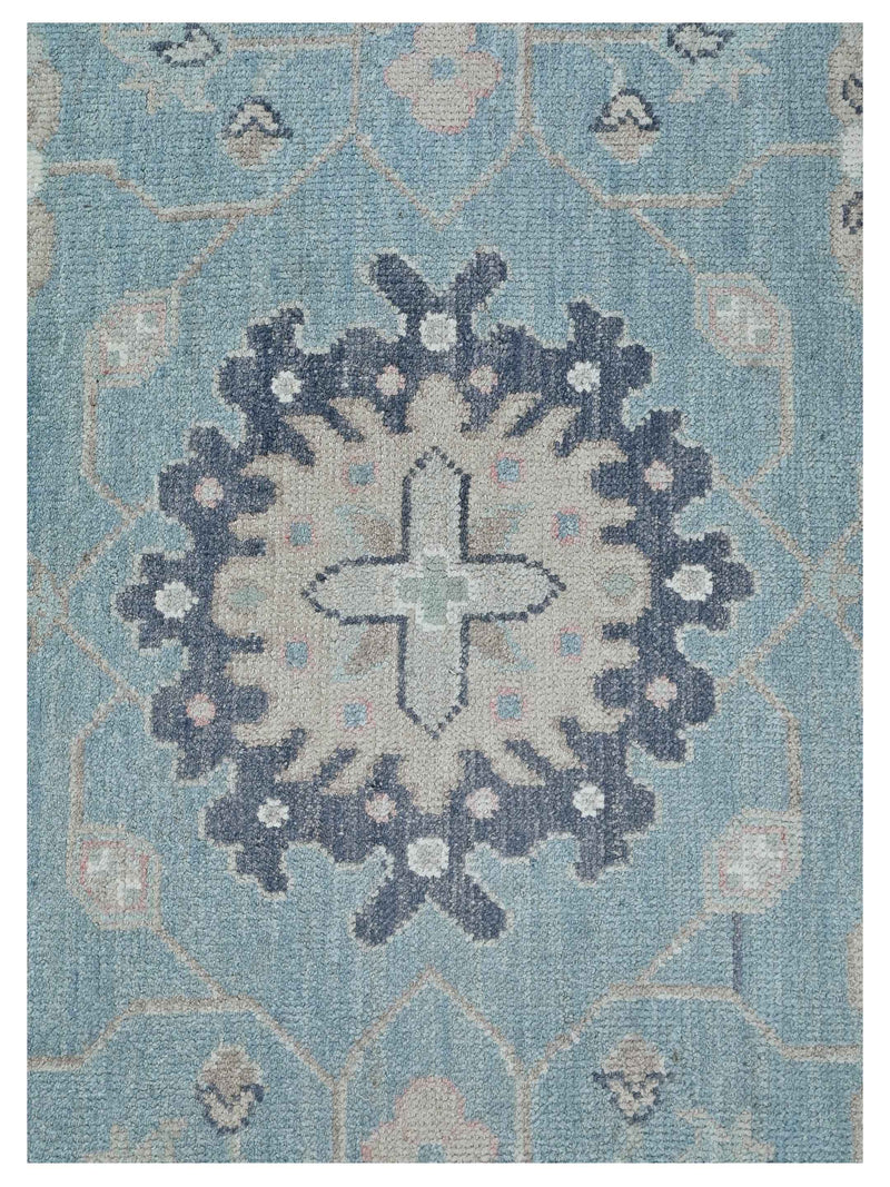 Pacific Ushak 43619 Blue Grey Transitional Hand Knotted Rug