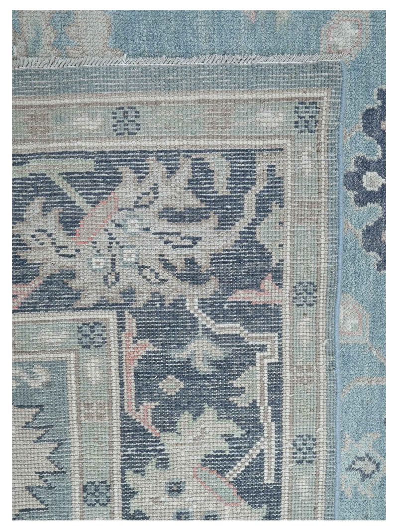 Pacific Ushak 43619 Blue Grey Transitional Hand Knotted Rug