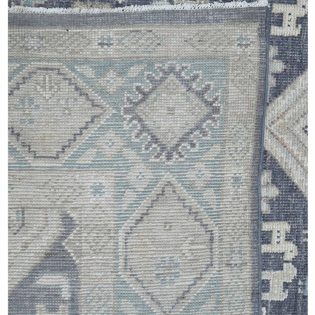 Pacific Ushak 43620 D.Grey Sky Blue Transitional Hand Knotted Rug