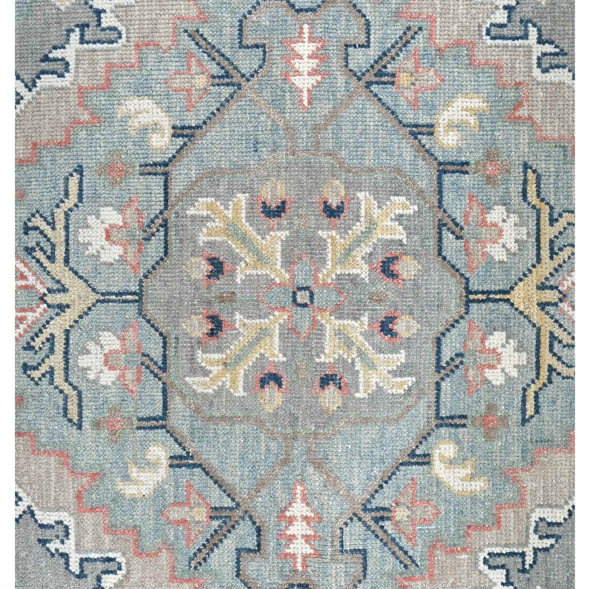 Pacific Ushak 43621 Lt.Grey Sky Blue Transitional Hand Knotted Rug