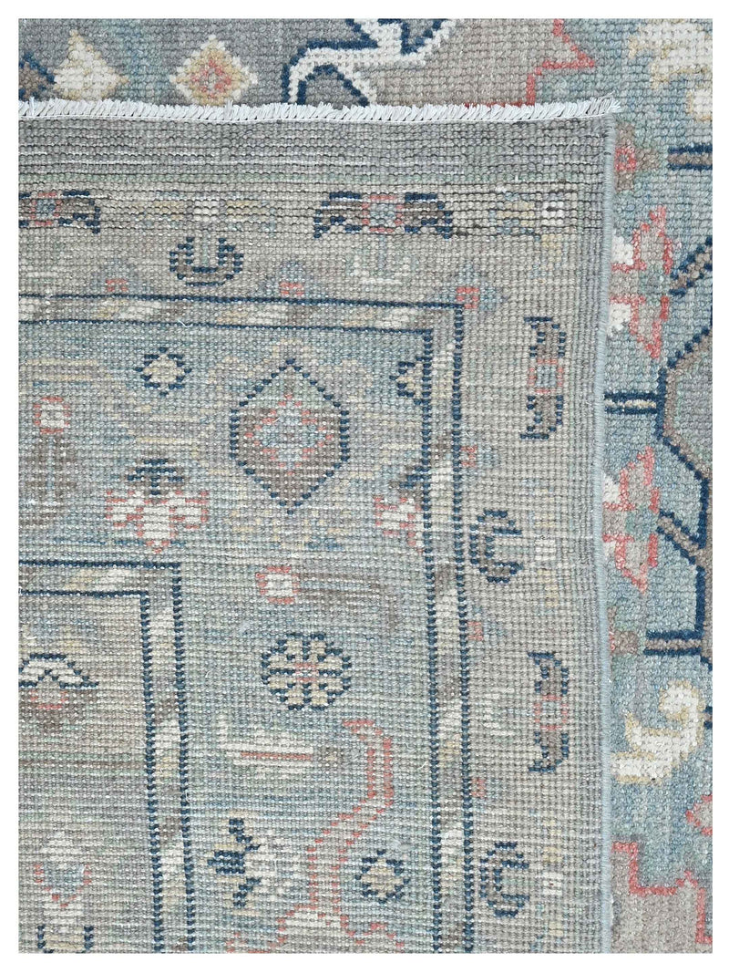 Pacific Ushak 43621 Lt.Grey Sky Blue Transitional Hand Knotted Rug
