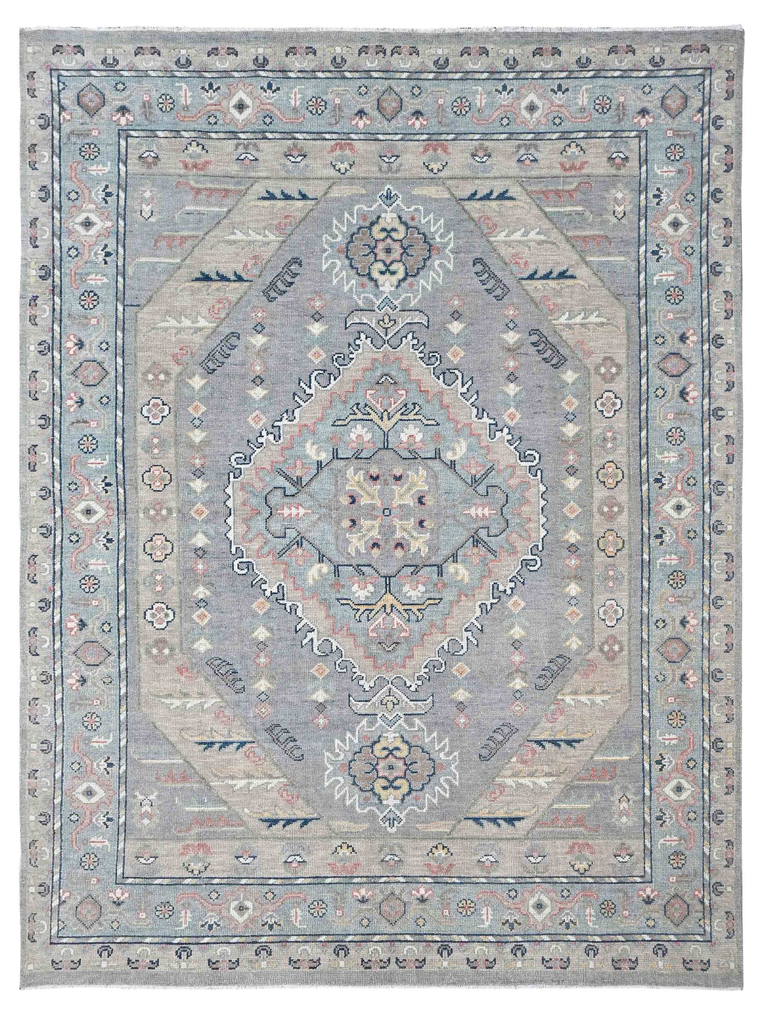 Pacific Ushak  Lt.Grey Sky Blue Transitional