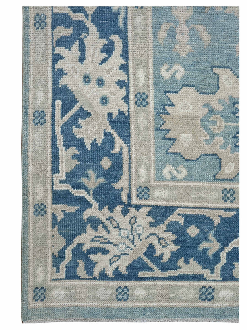 Pacific Ushak 43622 Blue Blue Transitional Hand Knotted Rug