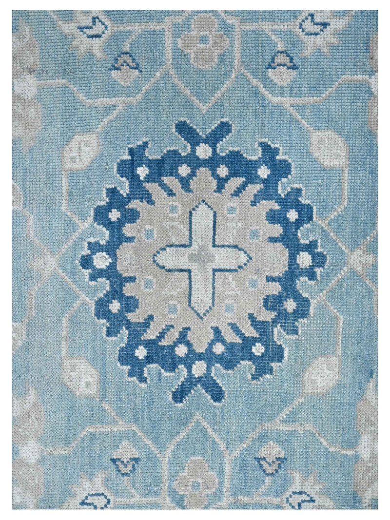 Pacific Ushak 43622 Blue Blue Transitional Hand Knotted Rug