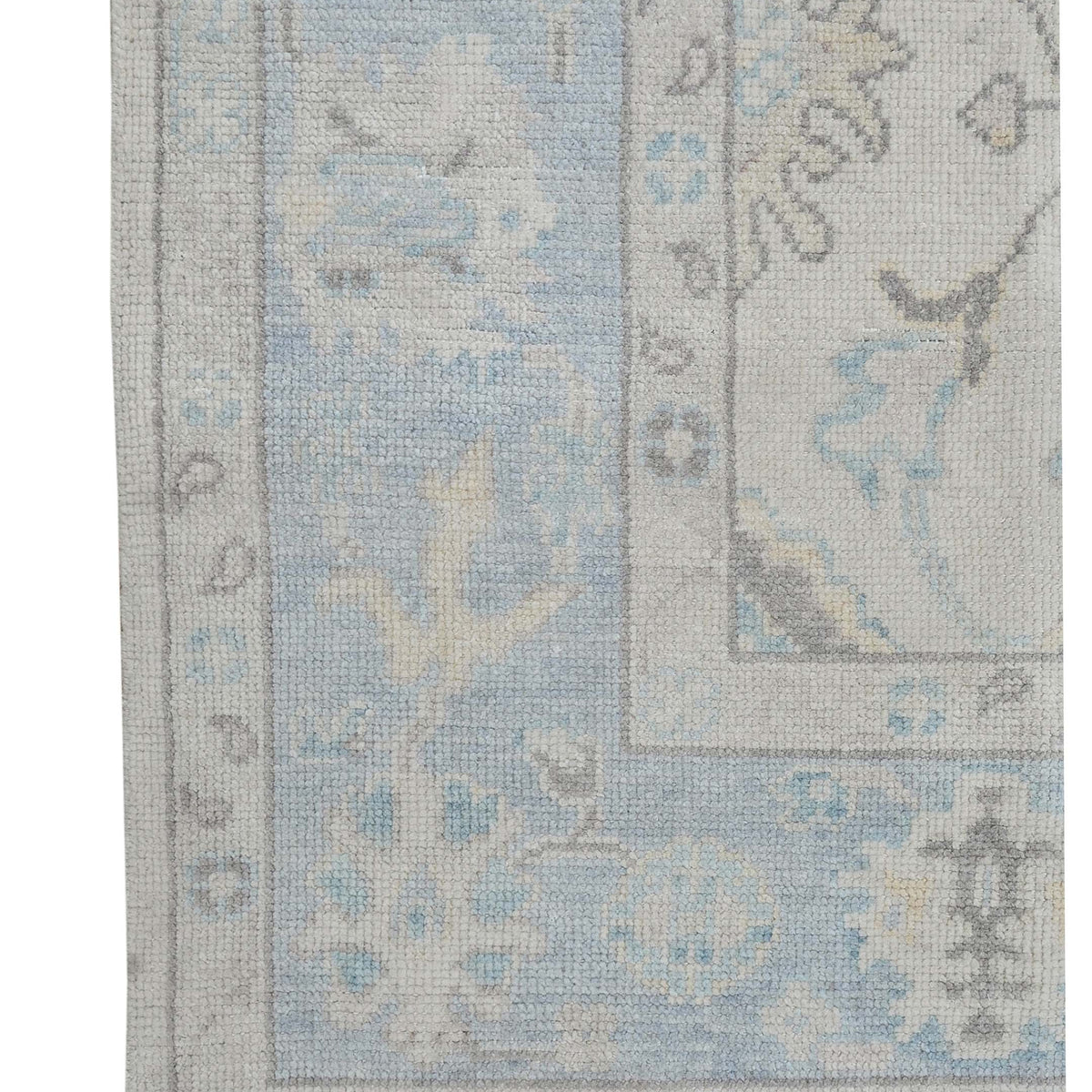 Pacific Ushak 43624 Ivory Sky Blue Transitional Hand Knotted Rug