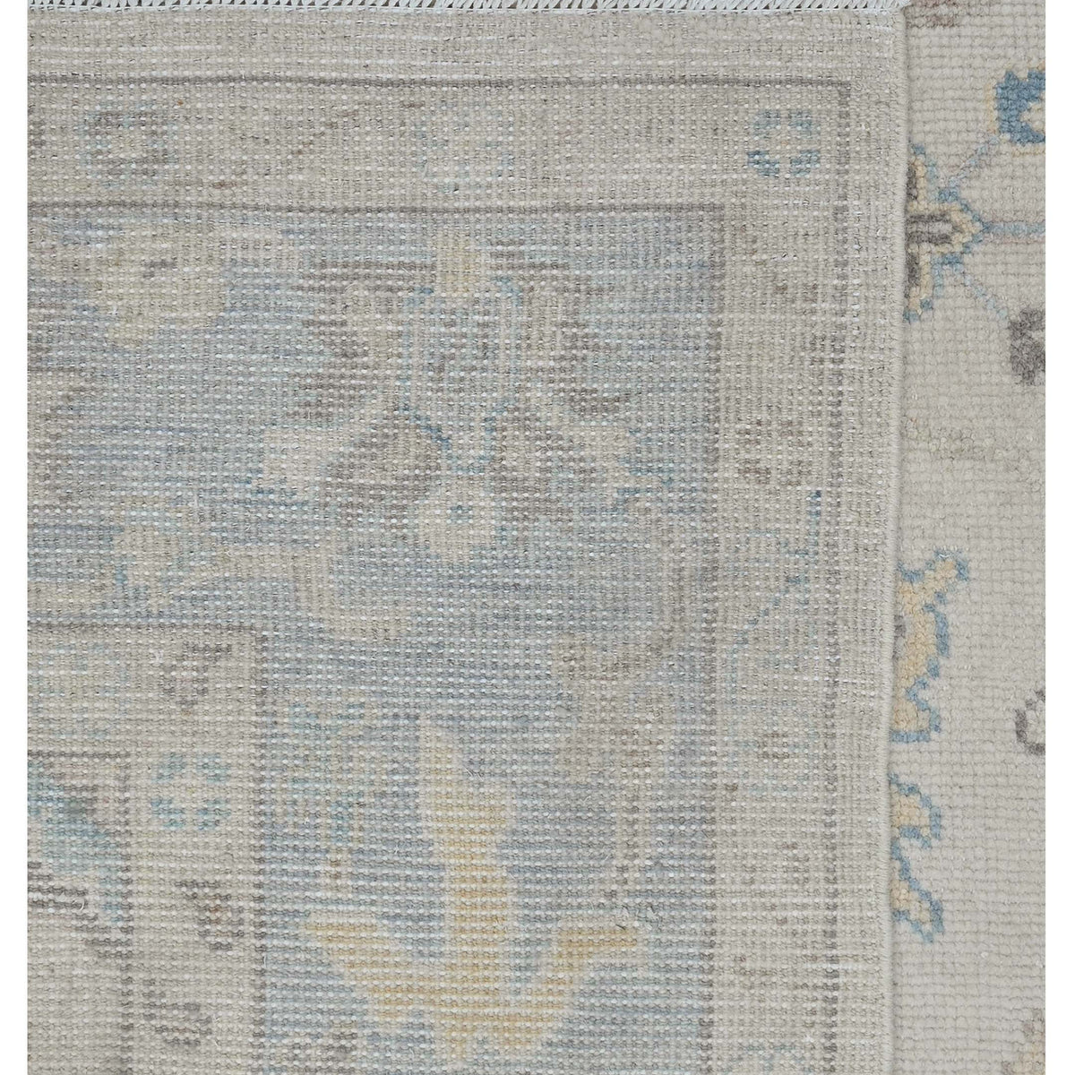 Pacific Ushak 43624 Ivory Sky Blue Transitional Hand Knotted Rug