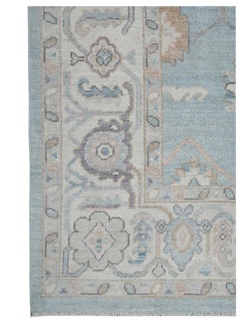 Pacific Ushak 43626 Blue Ivory Transitional Hand Knotted Rug