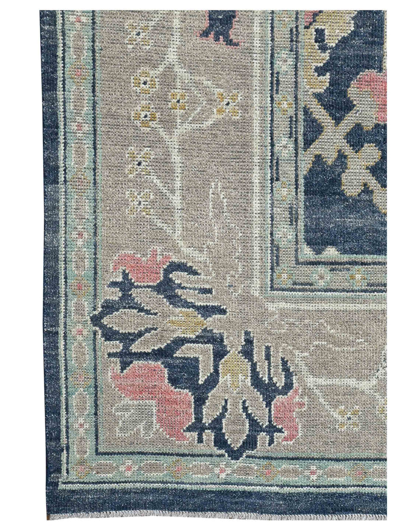 Pacific Ushak 43630 Blue Beige Transitional Hand Knotted Rug