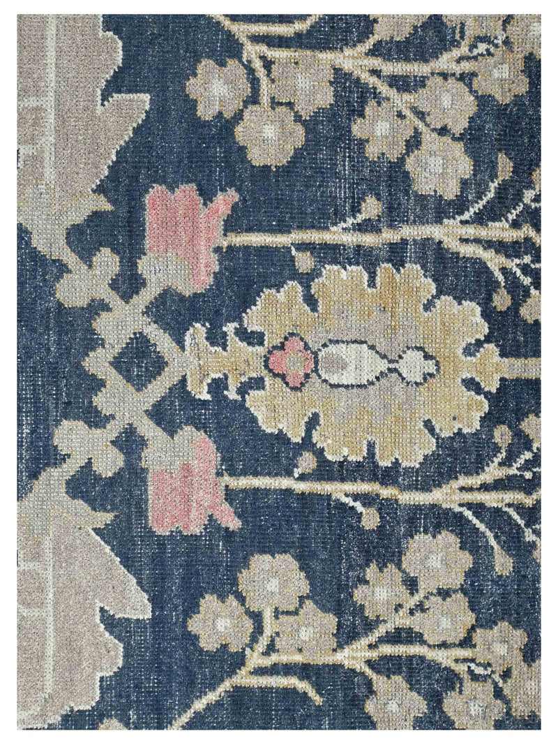 Pacific Ushak 43630 Blue Beige Transitional Hand Knotted Rug