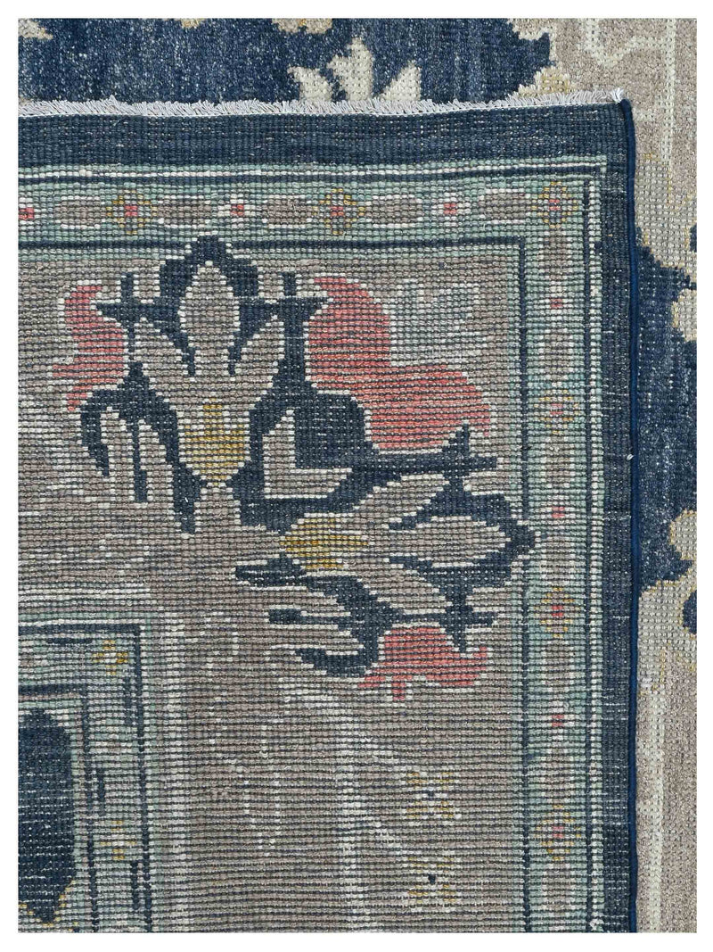 Pacific Ushak 43630 Blue Beige Transitional Hand Knotted Rug