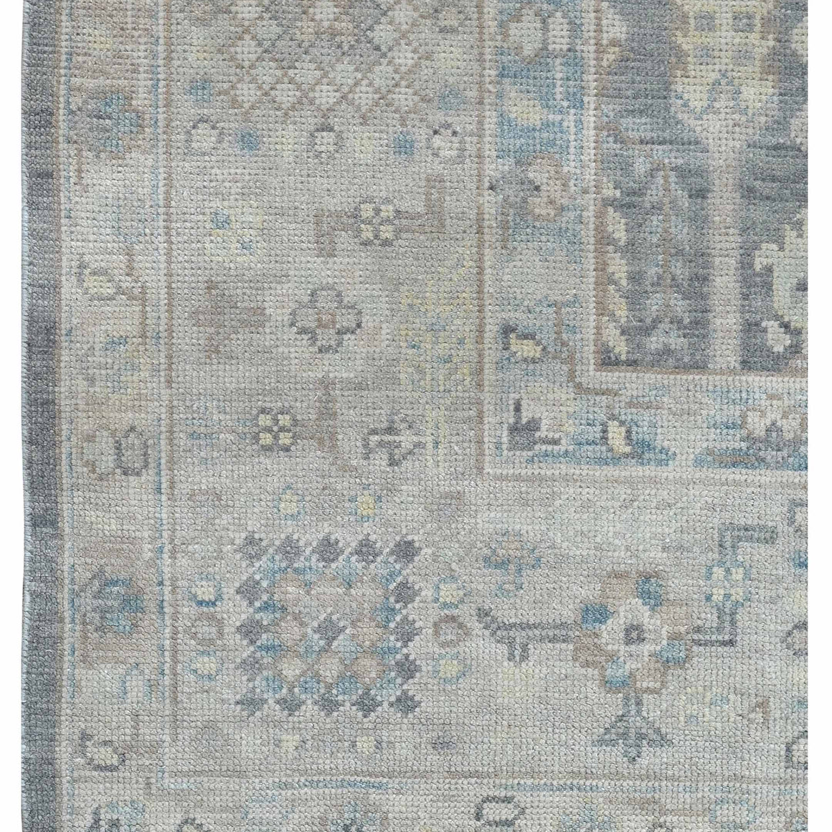 Pacific Ushak 43632 Lt.Grey Beige Transitional Hand Knotted Rug