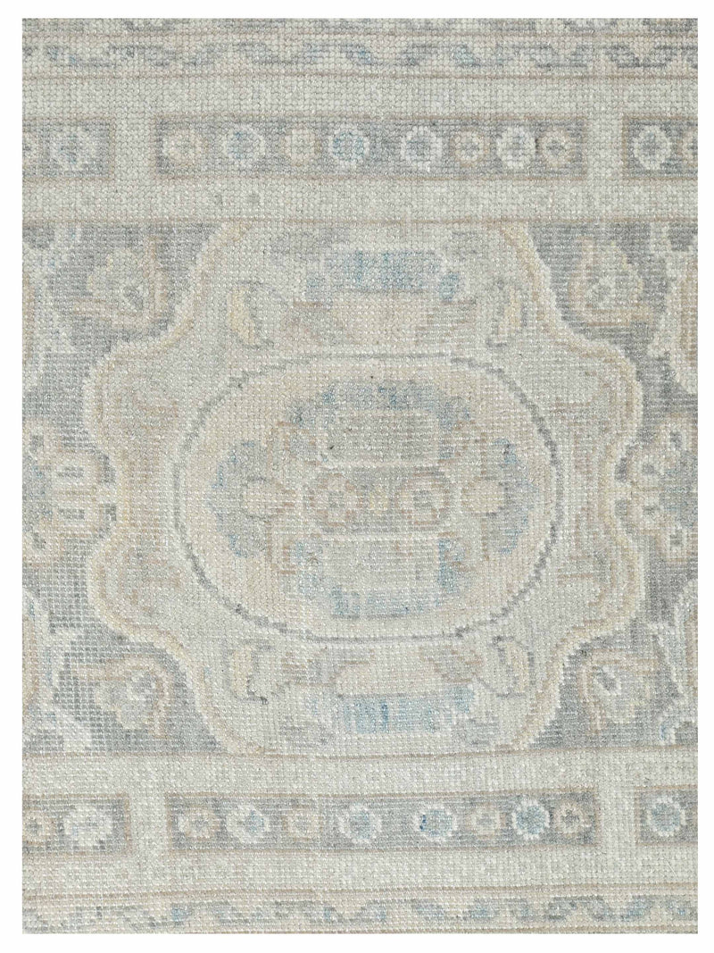 Pacific Ushak 43635 Lt.Grey Beige Transitional Hand Knotted Rug