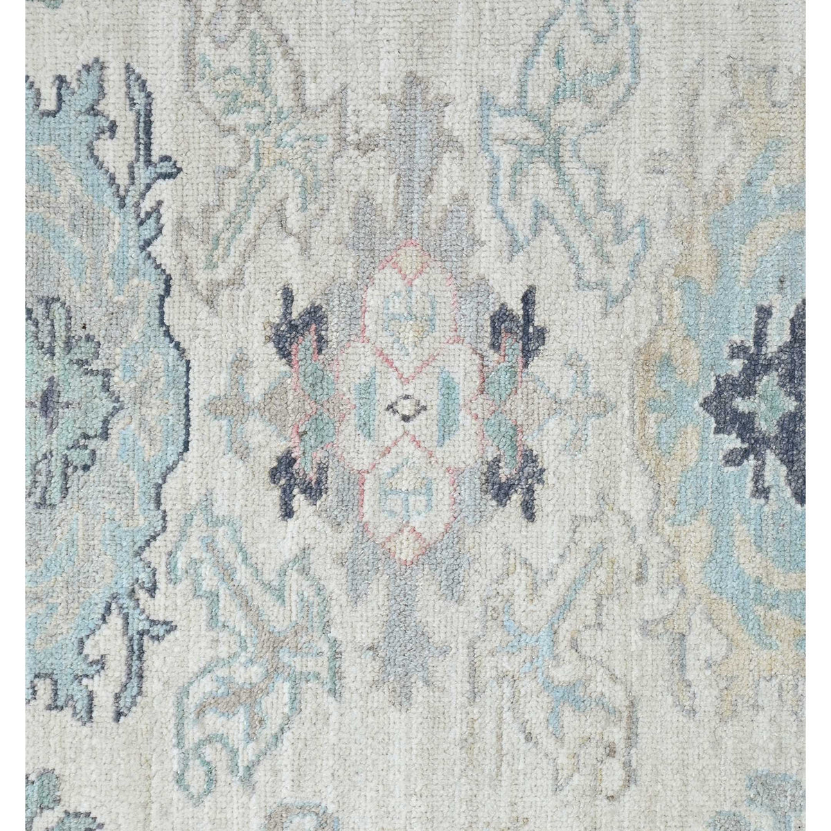 Pacific Ushak Wool Weft 43636 Ivory Sea Green Transitional Hand Knotted Rug