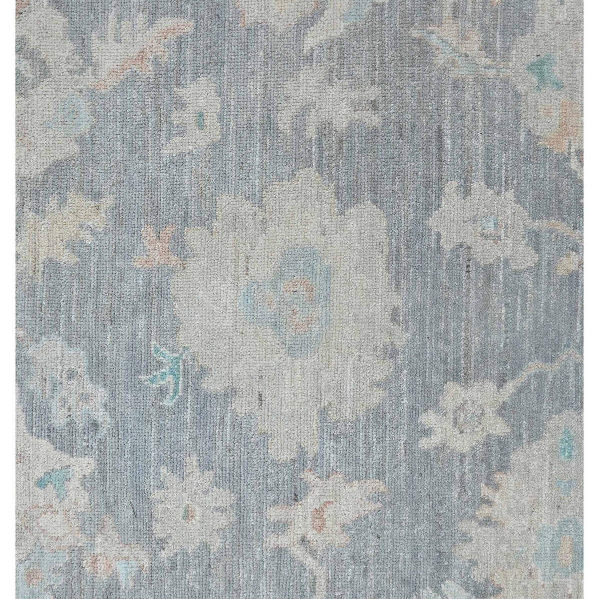 Pacific Ushak Wool Weft 43639 Grey Ivory Transitional Hand Knotted Rug