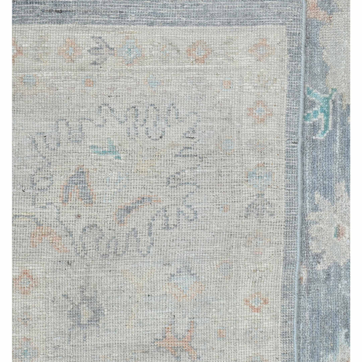Pacific Ushak Wool Weft 43639 Grey Ivory Transitional Hand Knotted Rug