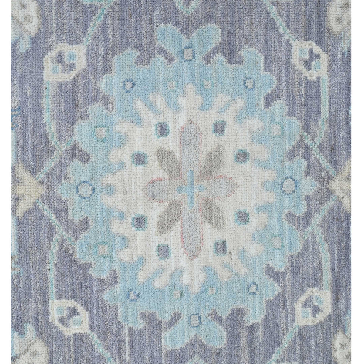 Pacific Ushak Wool Weft 43640 D.Grey Ivory Transitional Hand Knotted Rug