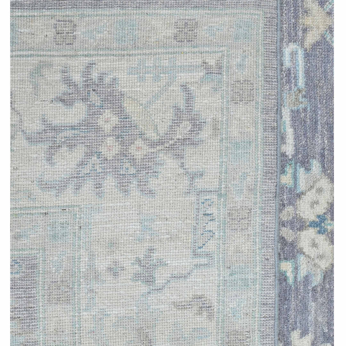 Pacific Ushak Wool Weft 43640 D.Grey Ivory Transitional Hand Knotted Rug