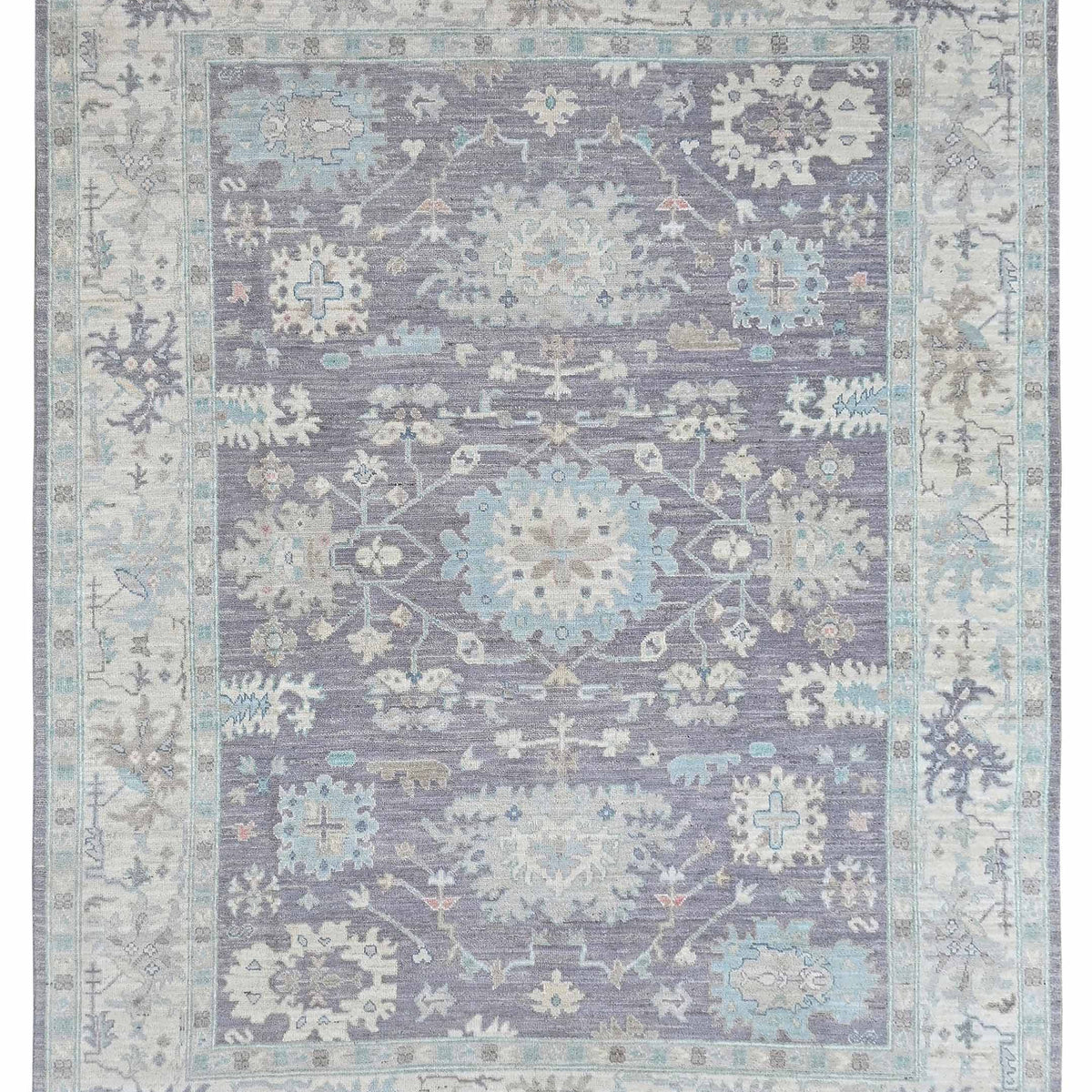 Pacific Ushak Wool Weft  D.Grey Ivory Transitional