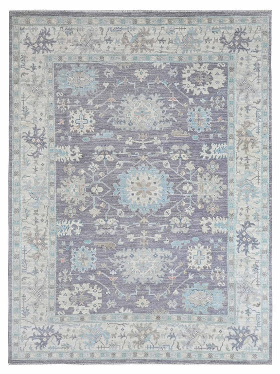 Pacific Ushak Wool Weft  D.Grey Ivory Transitional