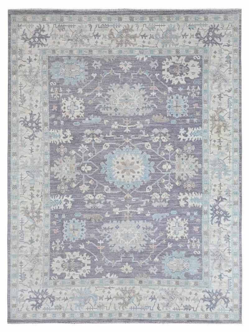 Pacific Ushak Wool Weft  D.Grey Ivory Transitional