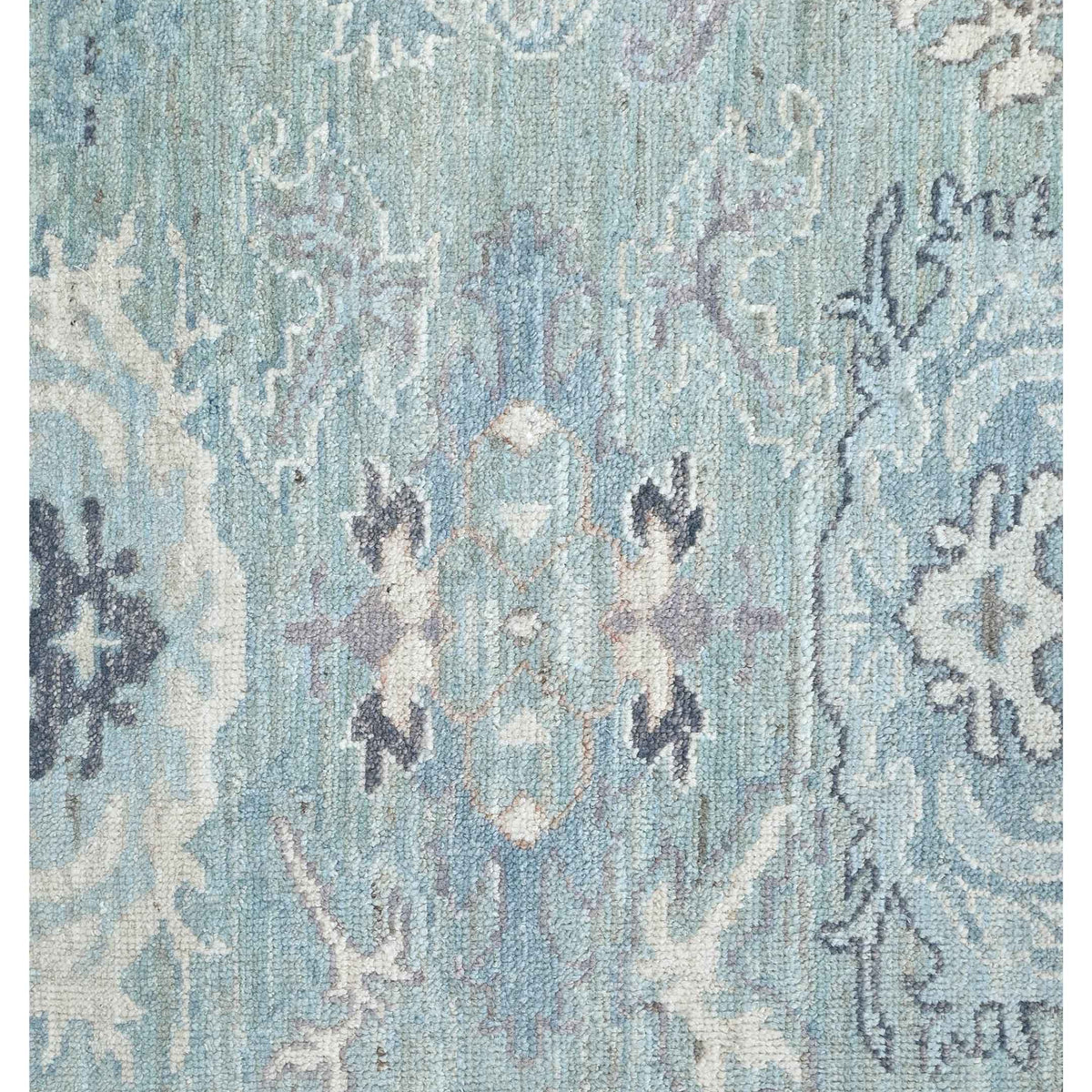 Pacific Ushak Wool Weft 43641 Lt.Green Ivory Transitional Hand Knotted Rug
